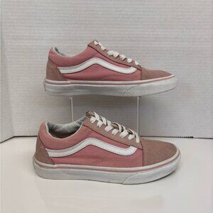 Vans Old Skool Pink and White LowTop Suede Sneakers